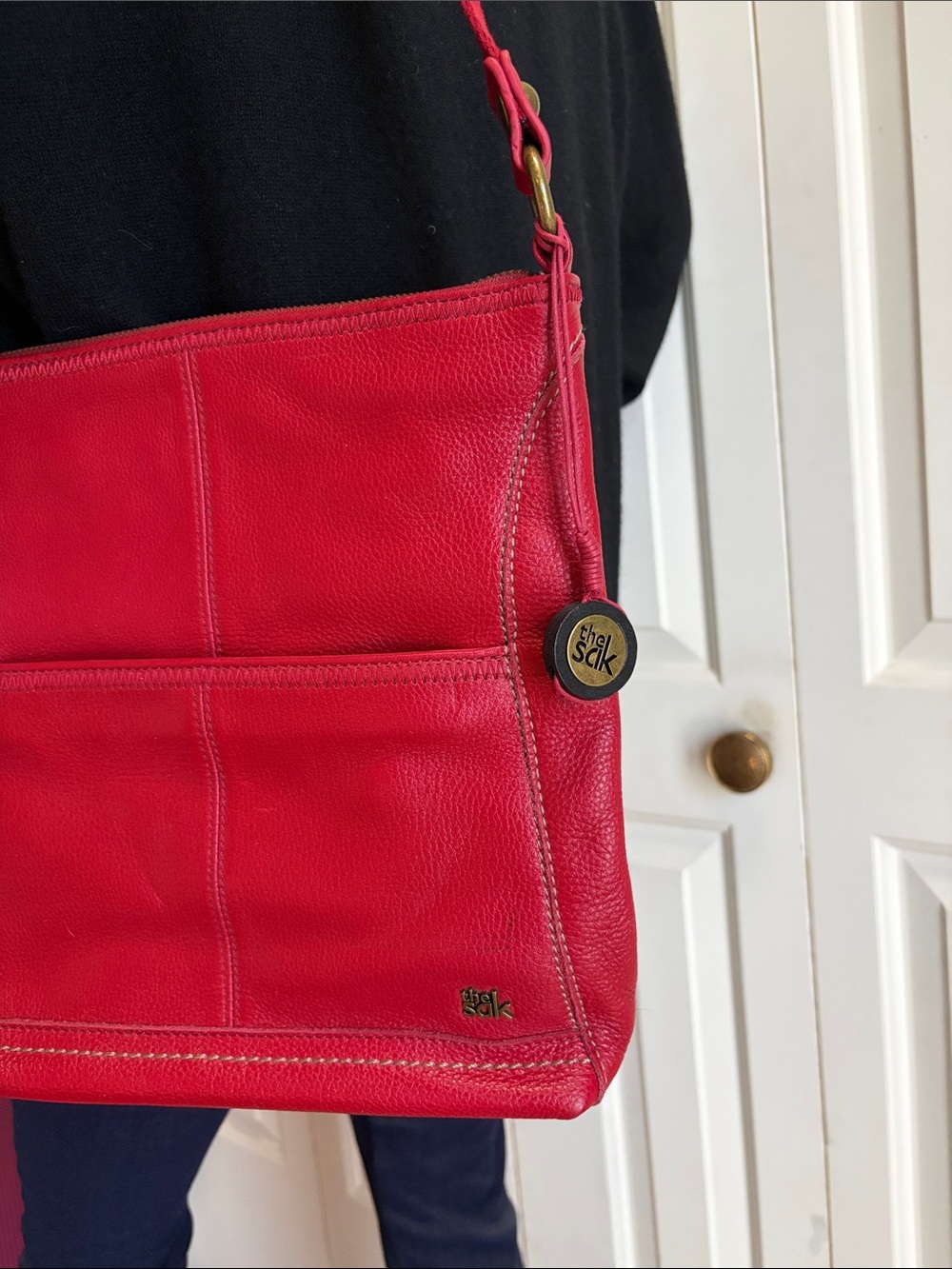 The Sak Red Leather Crossbody Bag with Adjustable Strap - Picture 9 of 9